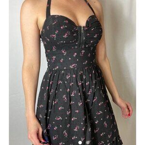 Guess Juniors Sweetheart Floral Clipdot Corset Halter Dress